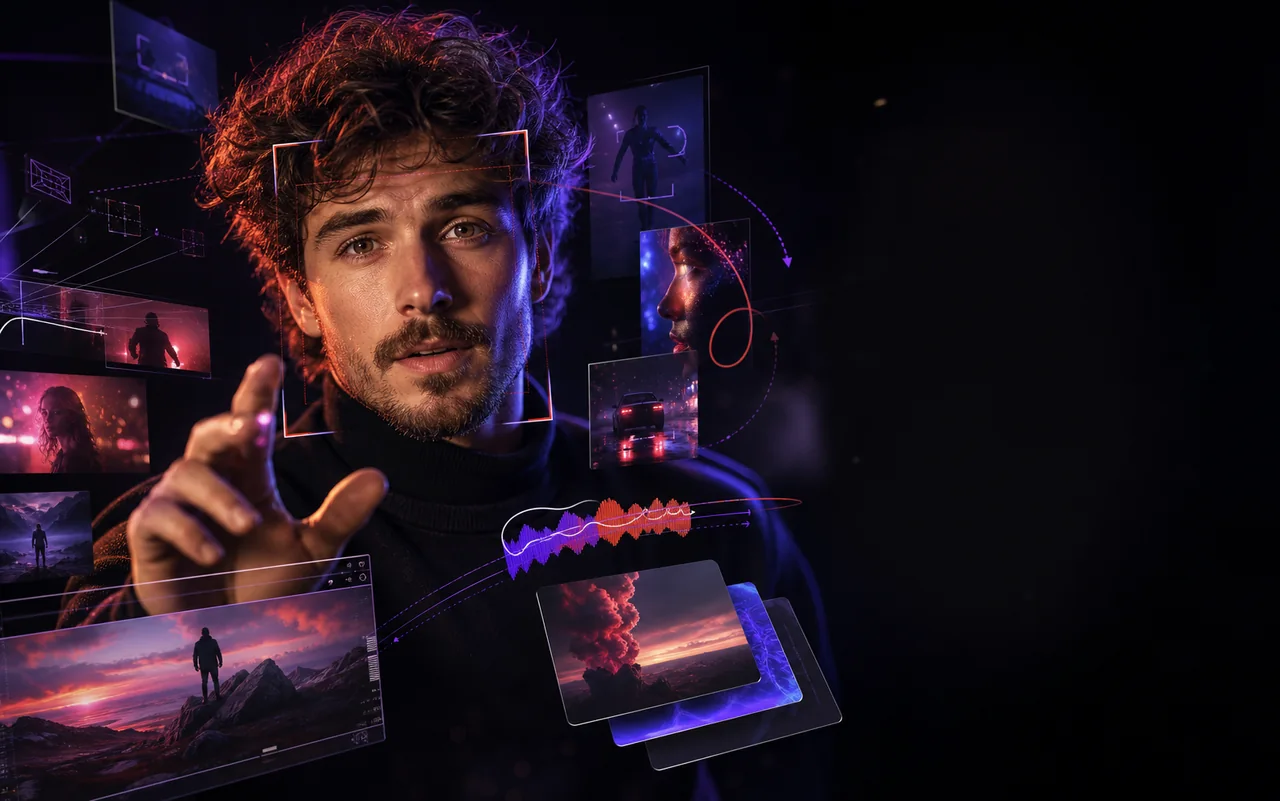 Dirección creativa con encuadres, imágenes y movimientos de cámara
